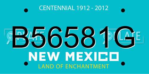 B56581G New Mexico License Plate