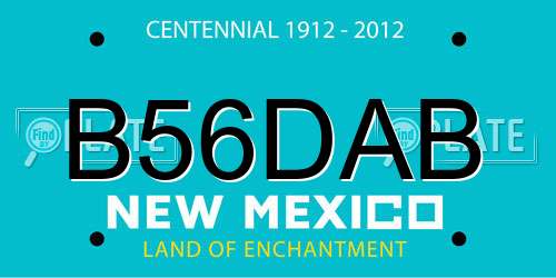 B56DAB New Mexico License Plate