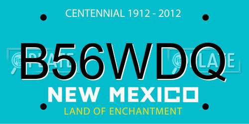 B56WDQ New Mexico License Plate