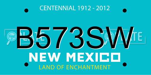 B573SW New Mexico License Plate