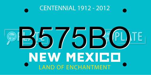 B575BO New Mexico License Plate