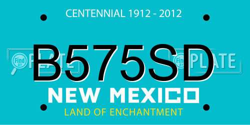 B575SD New Mexico License Plate