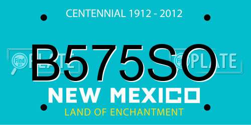 B575SO New Mexico License Plate