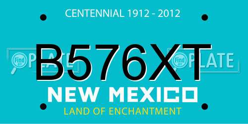 B576XT New Mexico License Plate