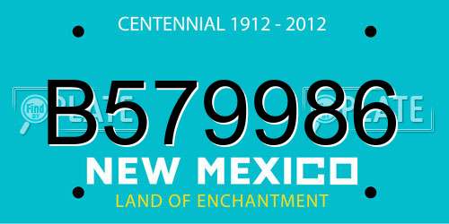B579986 New Mexico License Plate