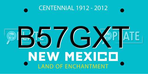 B57GXT New Mexico License Plate