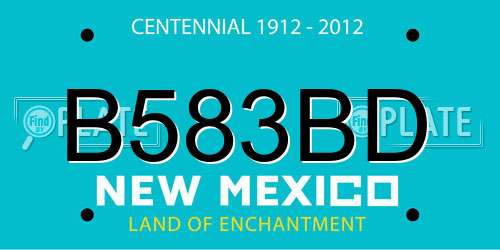 B583BD New Mexico License Plate