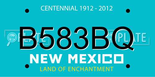 B583BQ New Mexico License Plate