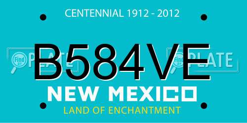 B584VE New Mexico License Plate