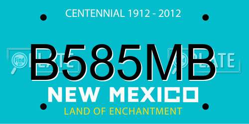 B585MB New Mexico License Plate