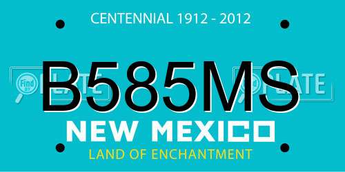 B585MS New Mexico License Plate