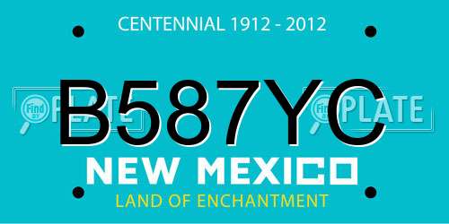 B587YC New Mexico License Plate