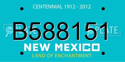 B588151 New Mexico License Plate
