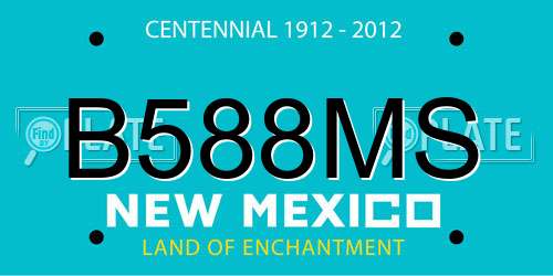 B588MS New Mexico License Plate