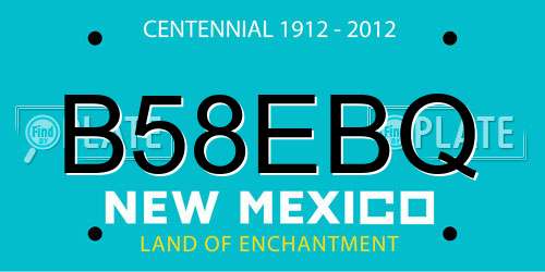 B58EBQ New Mexico License Plate