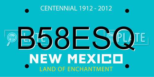 B58ESQ New Mexico License Plate