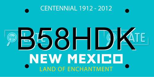 B58HDK New Mexico License Plate