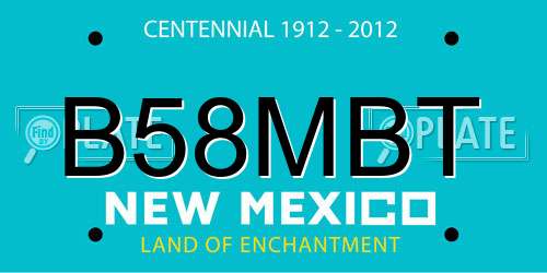 B58MBT New Mexico License Plate