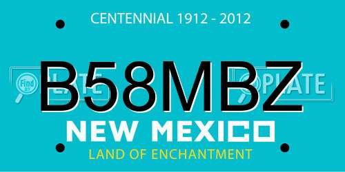 B58MBZ New Mexico License Plate