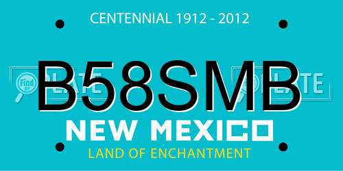 B58SMB New Mexico License Plate