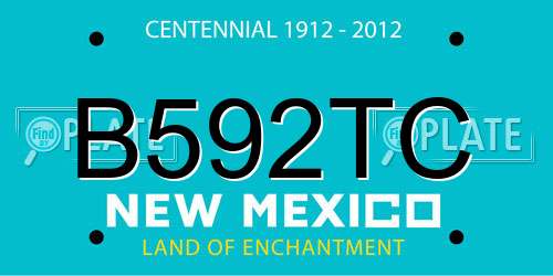 B592TC New Mexico License Plate