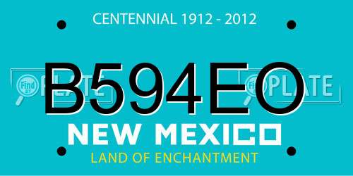 B594EO New Mexico License Plate