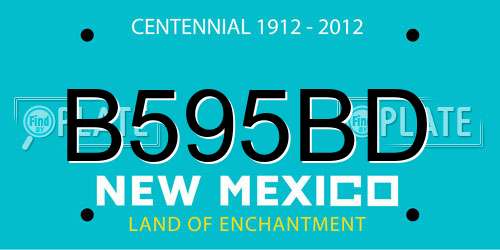 B595BD New Mexico License Plate