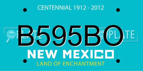 B595BO New Mexico License Plate
