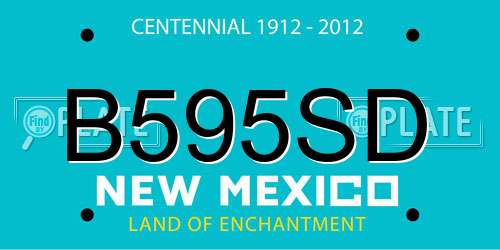 B595SD New Mexico License Plate
