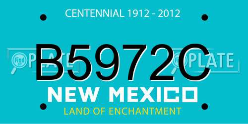 B5972C New Mexico License Plate