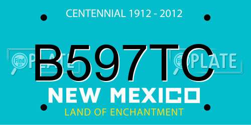 B597TC New Mexico License Plate