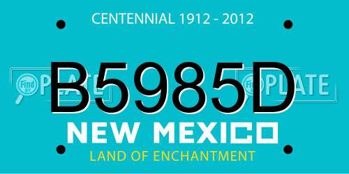 B5985D New Mexico License Plate