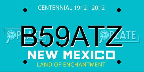 B59ATZ New Mexico License Plate