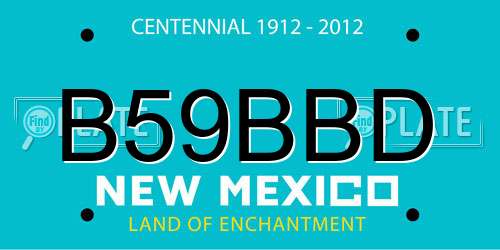B59BBD New Mexico License Plate