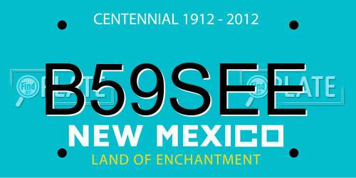 B59SEE New Mexico License Plate