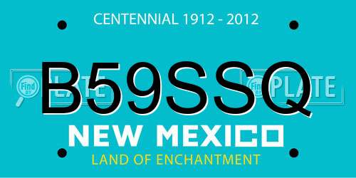 B59SSQ New Mexico License Plate