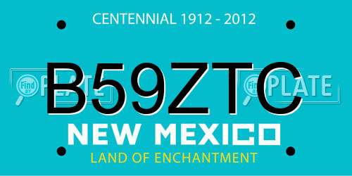 B59ZTC New Mexico License Plate