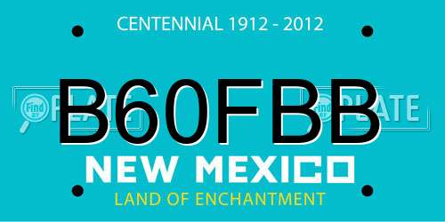 B60FBB New Mexico License Plate