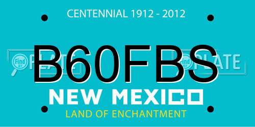 B60FBS New Mexico License Plate