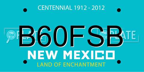 B60FSB New Mexico License Plate
