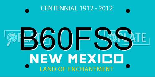 B60FSS New Mexico License Plate