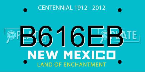 B616EB New Mexico License Plate