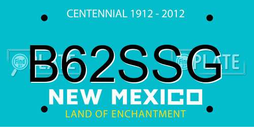 B62SSG New Mexico License Plate