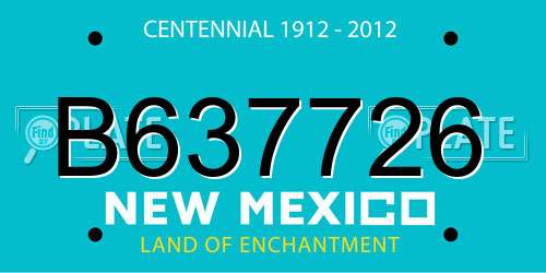 B637726 New Mexico License Plate