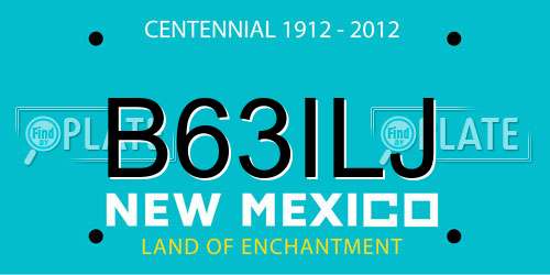 B63ILJ New Mexico License Plate