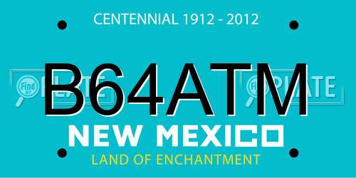 B64ATM New Mexico License Plate