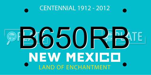 B650RB New Mexico License Plate