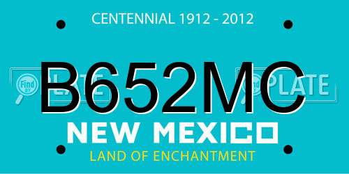 B652MC New Mexico License Plate