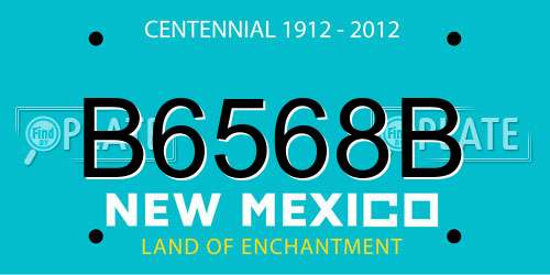 B6568B New Mexico License Plate