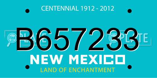 B657233 New Mexico License Plate